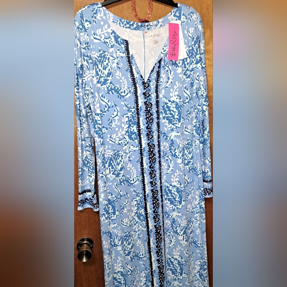 Lilli  Pulitzer long sleeve maxi UPF 50+ sun protection dress (new) size large